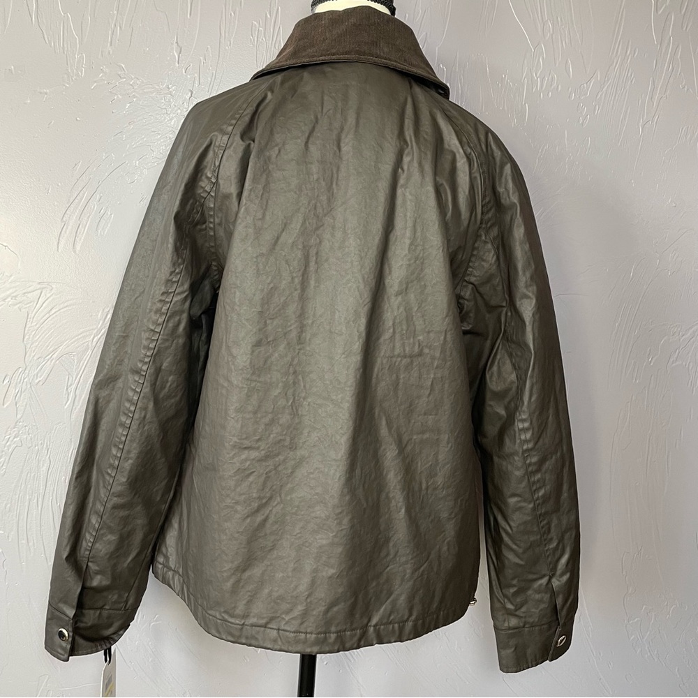 Kensie Waxed Short Barn Jacket In Dark Brown NWT size M Retail $275 - Picture 6 of 13